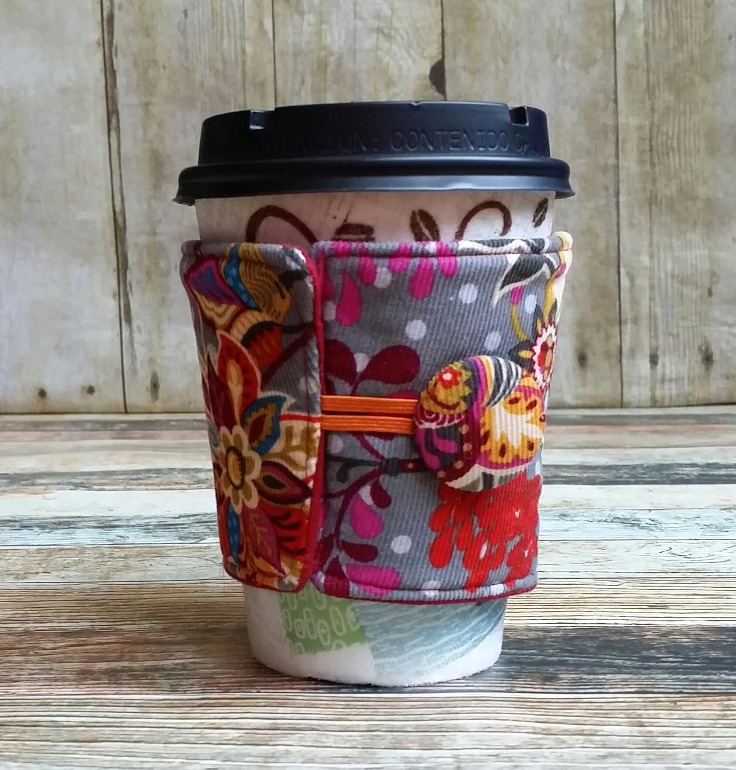 Eco Friendly Reusable Quilted Fabric Cup Sleeve Handmade
