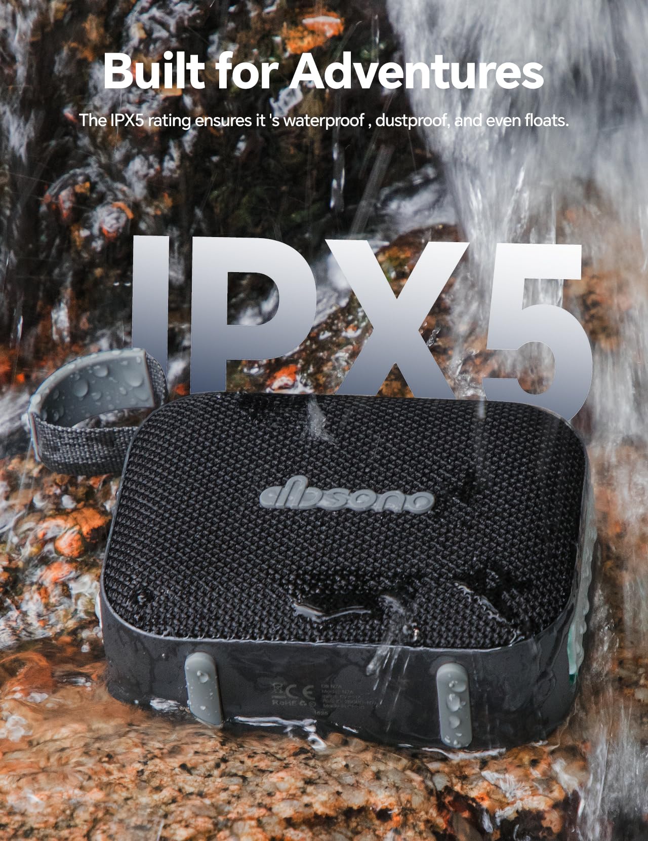 Portable Bluetooth Speaker Waterproof Gift: Birthday Christmas White Elephant Gifts Stocking Stuffers for Adults Teens Women Men, IPX5 HD Sound Up to 24H Playtime, Cool Tech for Boys Girls-Black