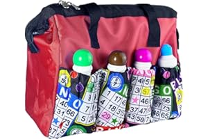 Bingo Daubers Bag | 8 Pockets | Bingo Accessories & Makeup Case | Zippered Carrying Storage Bag Gifts | Bingo Card & Balls Pa