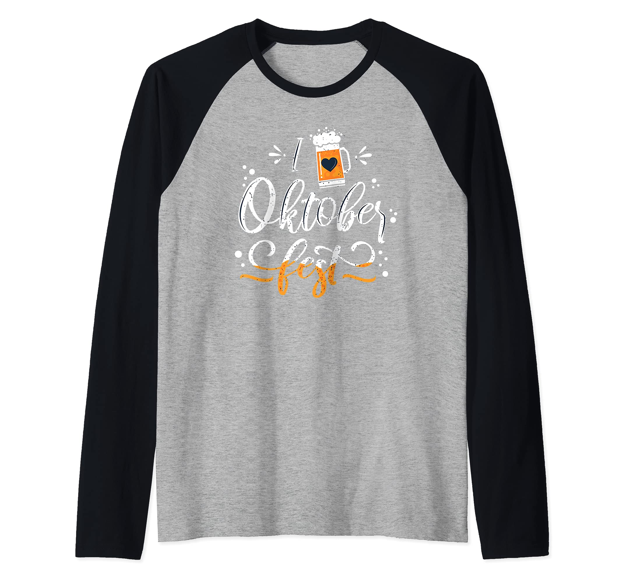 I HEART OKTOBERFEST Drinking Bavarian German Beer Prost Meme Raglan Baseball Tee