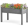 48x24x30 inch Raised Garden Bed with Legs, Elevated Wooden Planter Box for Outdoor Plants Flowers Fruits Vegetable Herb Growing