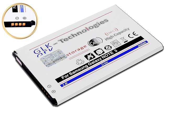 Geld zurück Garantie - Kaufen ohne Risiko 2019 Bj ! GLK-Technologies® MEGA Akku für Samsung Galaxy Note 3 mit 3400mAh Battery