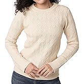 Novelle Fashion Women’s White Crew Neck Sweater – Long Sleeve Knit Pullover Top, Soft Fitted Winter Sweater for Women