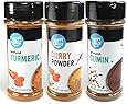 Amazon Brand - Happy Belly Indian Curry Spices Set: Curry Powder, Turmeric, Cumin