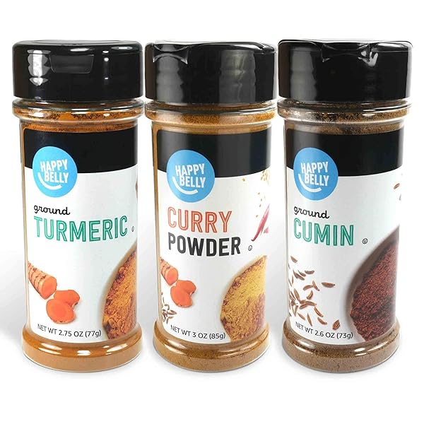 AMAZON BRAND – HAPPY BELLY INDIAN SPICES (TURMERIC,...
