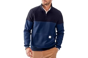 JMIERR Men's Quarter Zip Sweatshirts Pullover Classic Long Sleeve Mock Neck Workout Warm Sweater