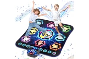 MAYSIDA 2025 Upgraded Dance Mat Toys for 3-12 Year Old Kids, Electronic Dance Pad with Light-up 8-Button Wireless Bluetooth, Music Dance with 27 Game Levels, Christmas Birthday Toy Gifts for Girls Boys