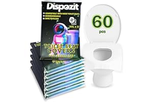 60 Pcs XL disposable flushable toilet seat covers 100% Biodegradable for Travel Public Toilets for Adults and Toddlers & Kids