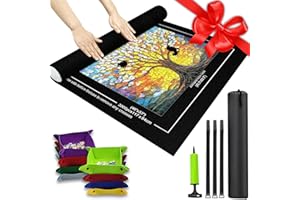 Napzy Puzzle Mat-Jigsaw Puzzles Matt Roll Up to 3000pcs Roll-up Puzzled Board Puzzling Organizers and Storage with 8PCS Jigsaws Sorting Trays, Drawstring Storages Bag Jigsawn Keeper Saver