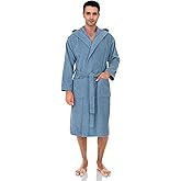 TowelSelections Mens Hooded Robe Cotton Terry Cloth Towel Bathrobe Soft Shower Bath Robes for Men XS to 4X