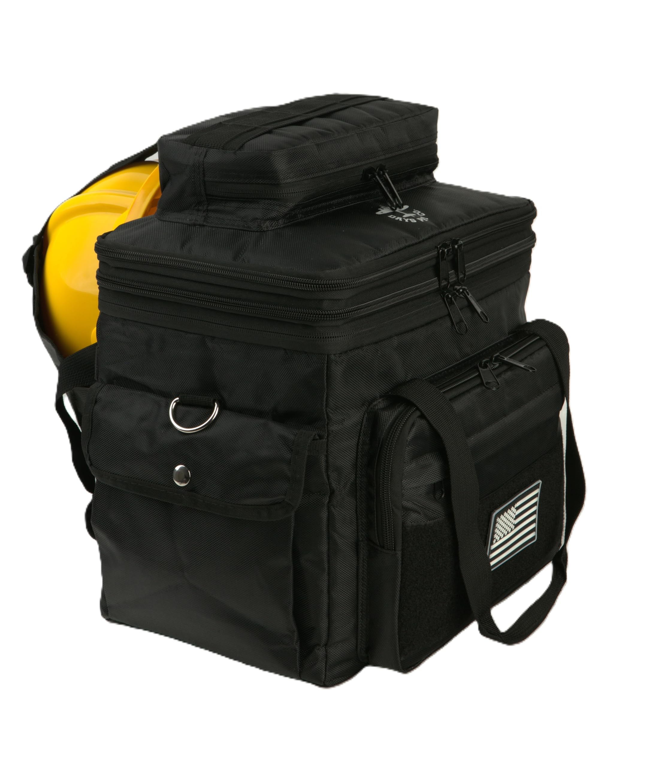 Photo 1 of Days Pay Co. Hard Hat Pocket Lunch Bag – Insulated Cooler Tote with Hard Hat Pocket & Gear Storage – New Rugged Design for Construction & Trades – Stainless Steel Spork Included