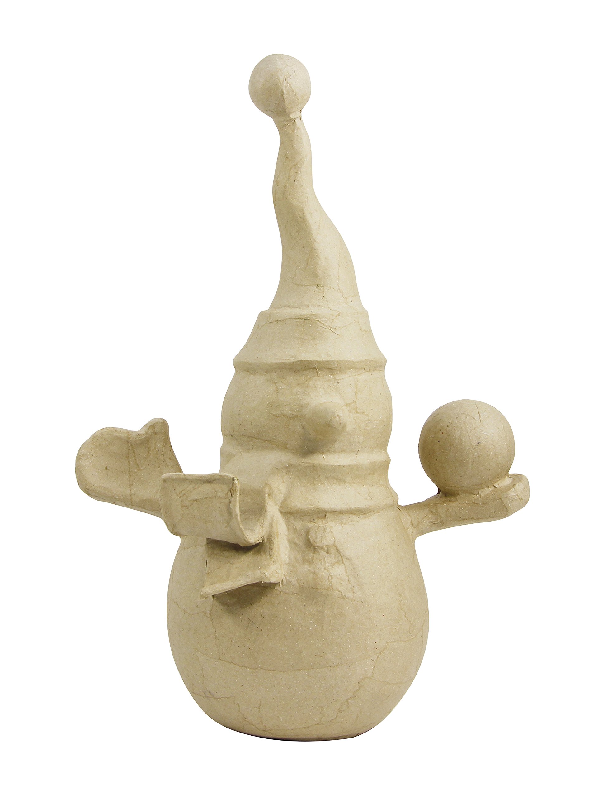 Décopatch - Ref NO014O - Snowman - Papier Maché Object to Decorate - 13 x 23 x 34cm - Decorate with Décopatch Papers & PaperPatch Glue, Glitter, Paints