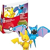 MEGA Pok&eacute;mon Building Toys Set Pikachu &amp; Zubat with 40 Pieces, 2 Poseable Characters and Pok&eacute; Ball, 2 Inches Tall, for Kids