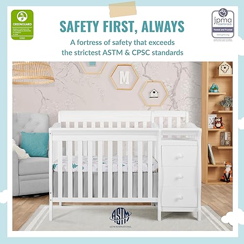 Dream On Me Jayden 4-in-1 Mini Convertible Crib And Changer in