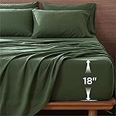 Bedsure Deep Pocket Queen Sheets, 6 Piece, Prewashed Ultra-Soft, 18-inch | Extra Deep Pocket, Breathable, Secure Fit, Hotel Luxury Bedding, Dual Side Pockets, Fade Resistant, for Air Mattress