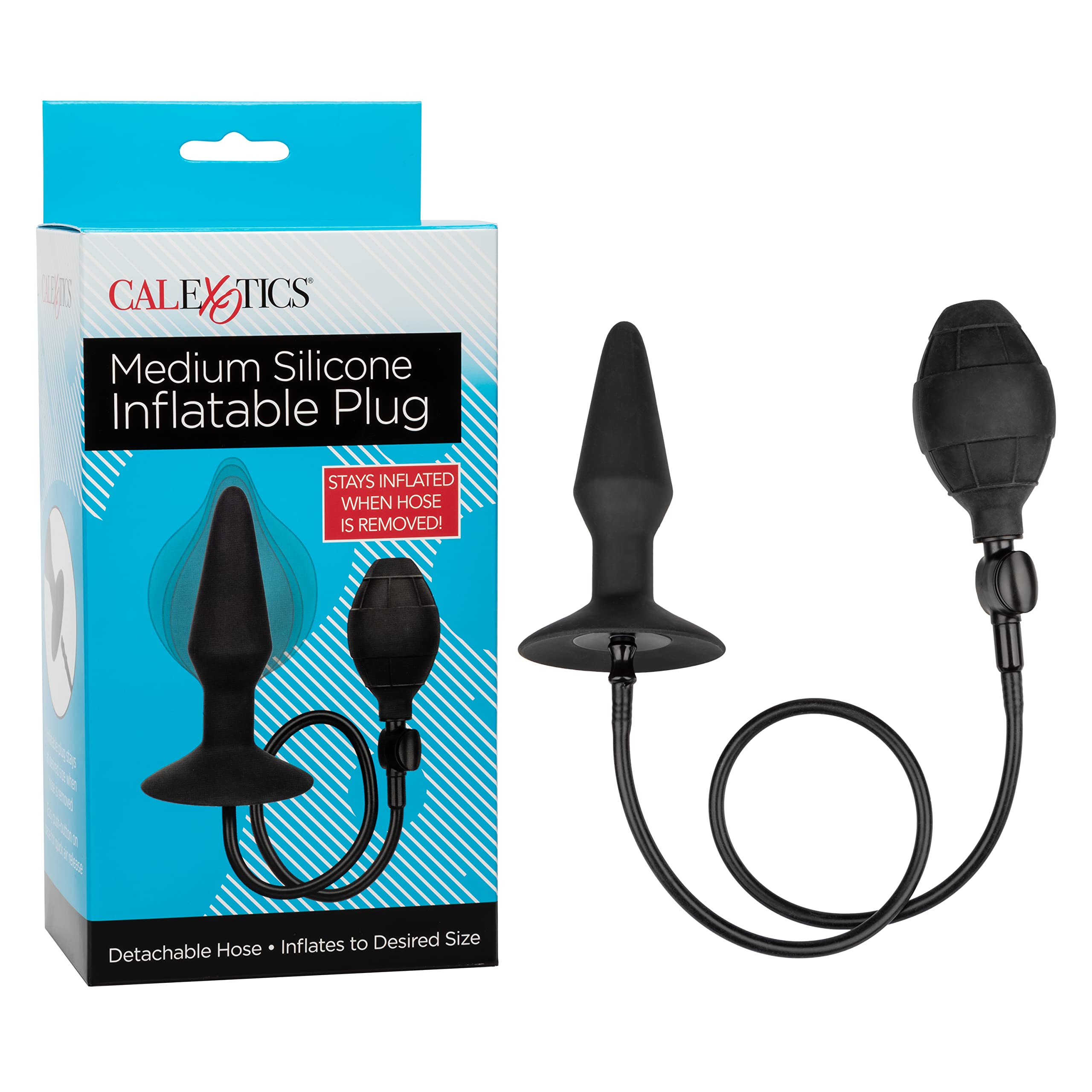 CalExotics Anal Toys Medium Inflatable Plug, 0.16 kg, Black