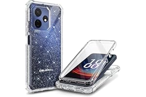 WDHD Designed for Boost Mobile Celero 5G+ (Plus) 2024 Case with [Built-in Screen Protector], Full-Body Protective Shockproof Rugged Bumper Cover Case (Crystal Glitter Gem)