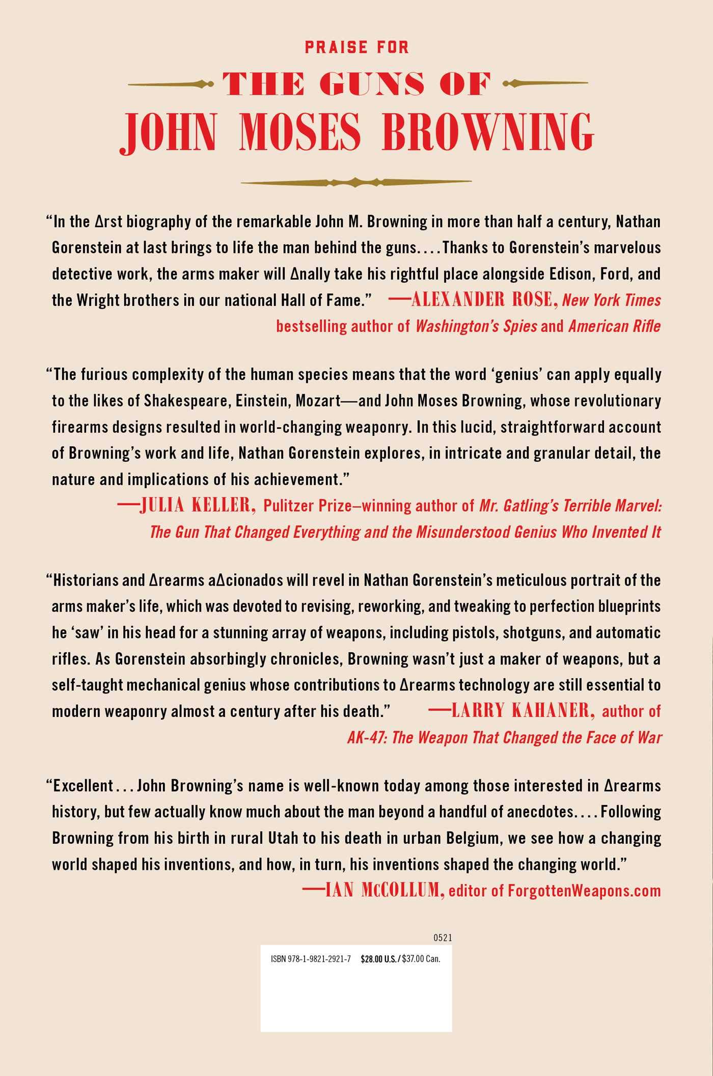 Amazon The Guns Of John Moses Browning The Remarkable Story Of The Inventor Whose Firearms Changed The World Gorenstein Nathan Conventional