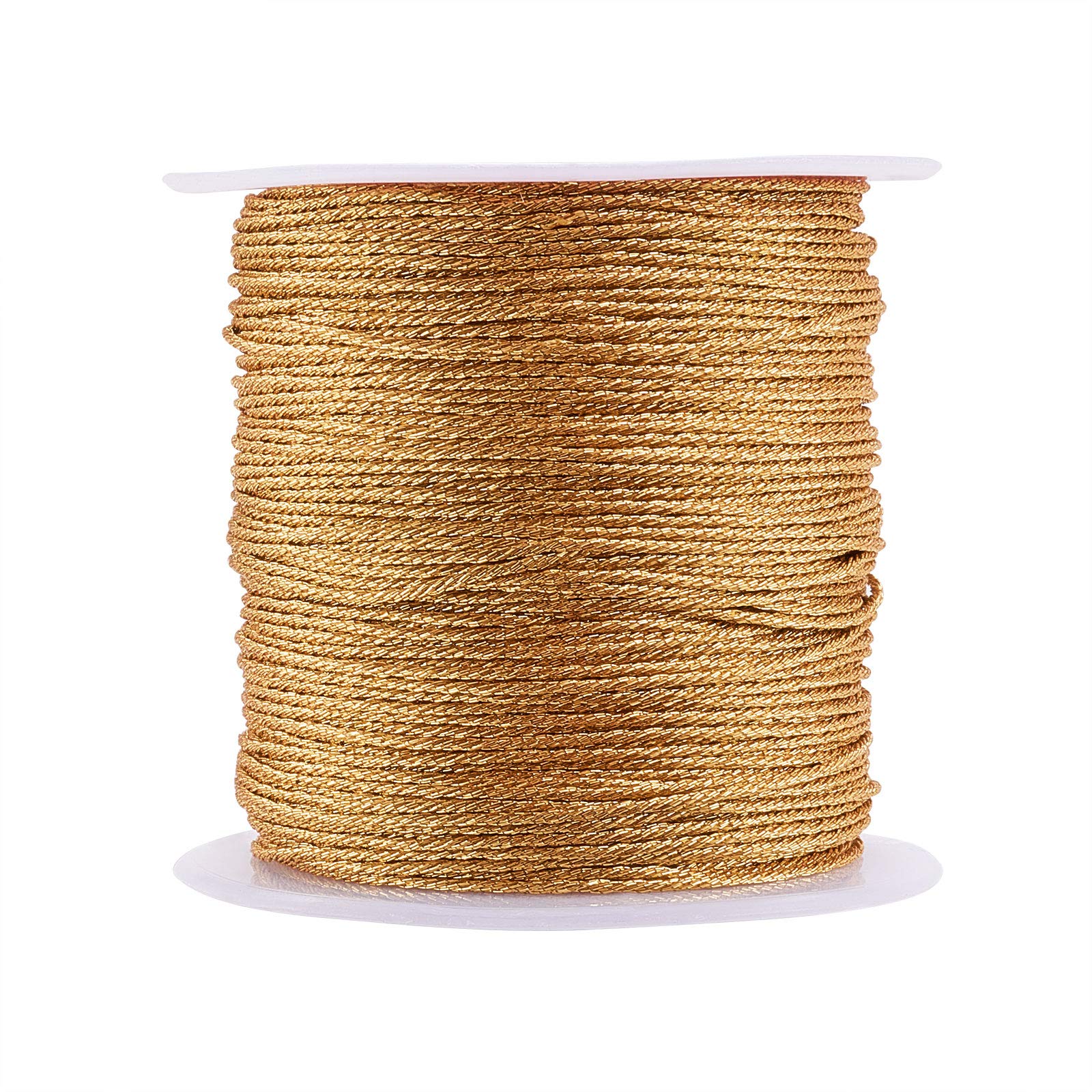 UR Urlifehall 82 Feet/25m Gold Metallic Cord for DIY Jewellery Craft Making Beading Thread Rope with Spool 0.8mm