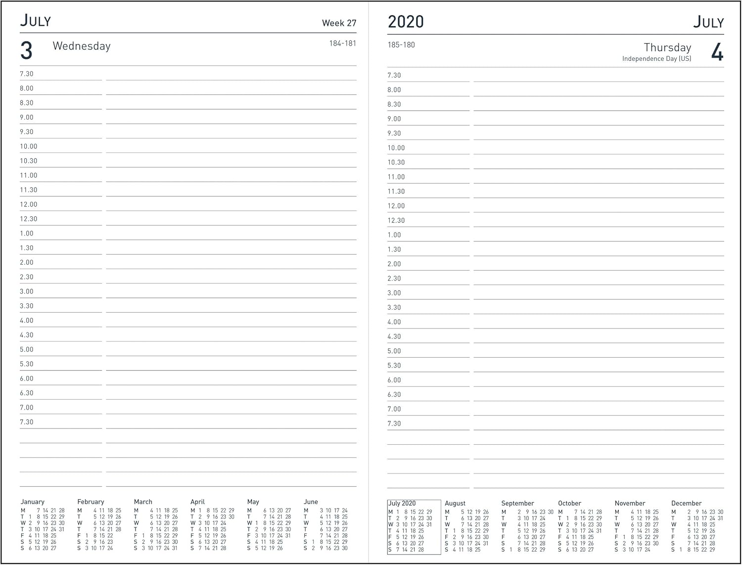 Collins Enchanted A5 Day to Page (Appointments) 2020-2021 Diary - Purple