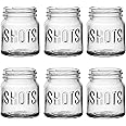 Circleware Mini Mason Jar Heavy Base Shot Glasses, Set of 6, Fun Party Home Entertainment Dining Beverage Drinking Glassware
