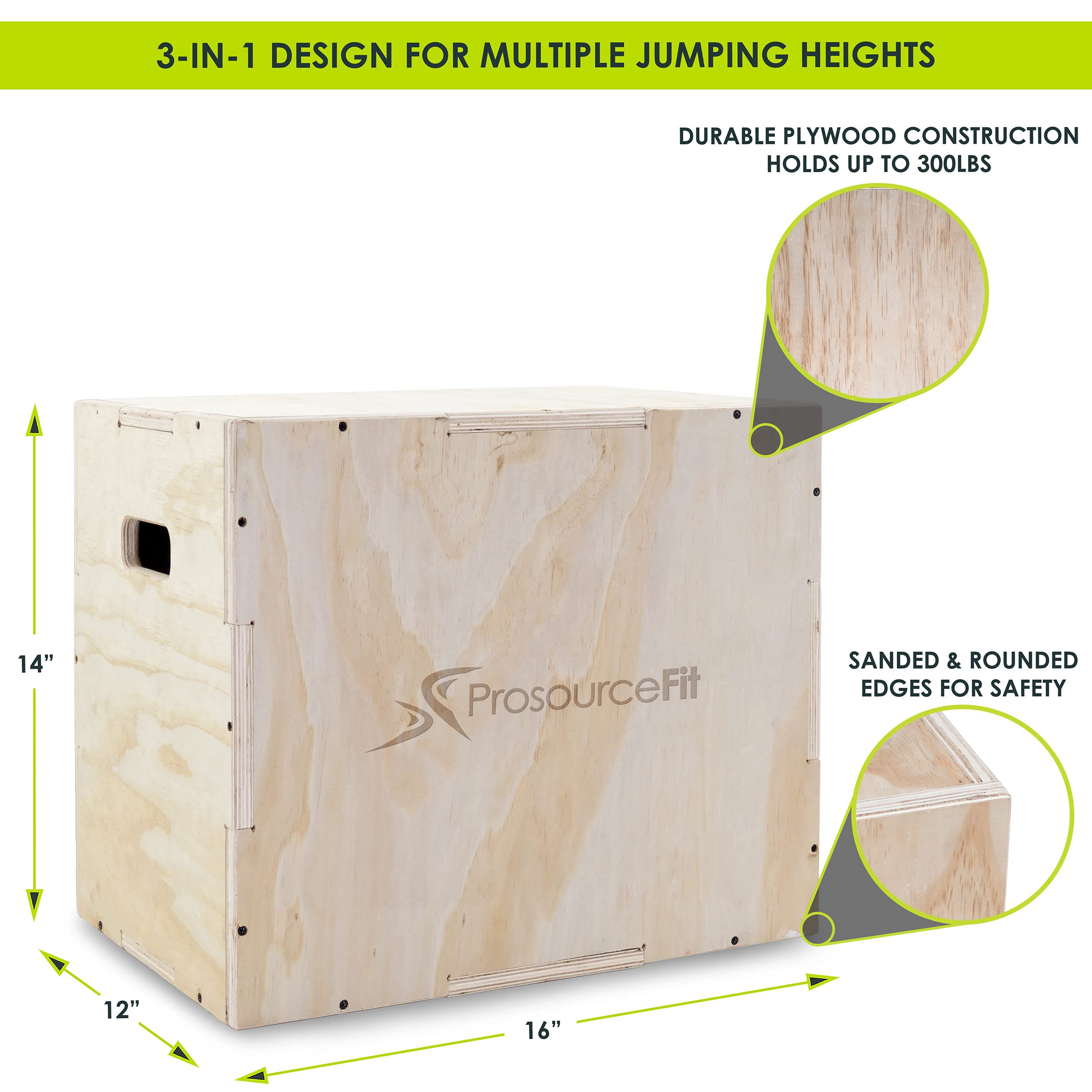 Exercise Box Bench Mua ProsourceFit 3-in-1 Wood Plyometric Jump Box For Cross Conditioning ...