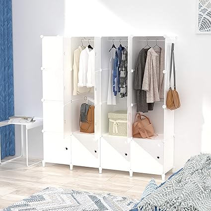 Amazon Simpdiy クローゼッ ワードローブ 衣類収納 洋服収納棚 組み立て簡単 洋服収納棚 収納ラック棚 整理棚 扉付き 衣類ケース Diy大容量洋服タンス 収納ボックス 衣類 衣柜 Closet Wardrobe 衣装棚 服入れ 服ラック 防塵 防水 防カビ 耐荷重収納家具 幅140 奥行35