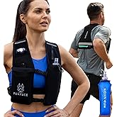 Running Vest for Women Men - Hydration Vest Water Bottle - Breathable Adjustable Backpack for Hiking Marathon - Waterproof Phone Pocket - Reflective Lights Up Rechargable Vest for Night Running