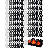 Croloose 100% Cotton Thick Winter Thermal Socks Bulk for Homeless Unisex Donations Wicking Crew Socks for Adult