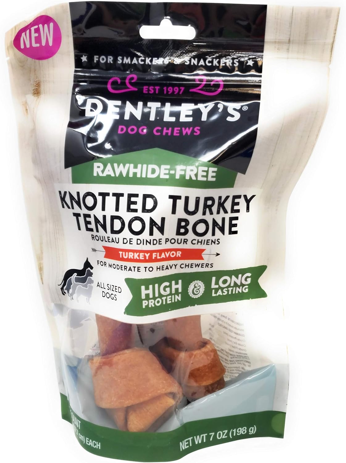 dentley's rawhide free knotted bones