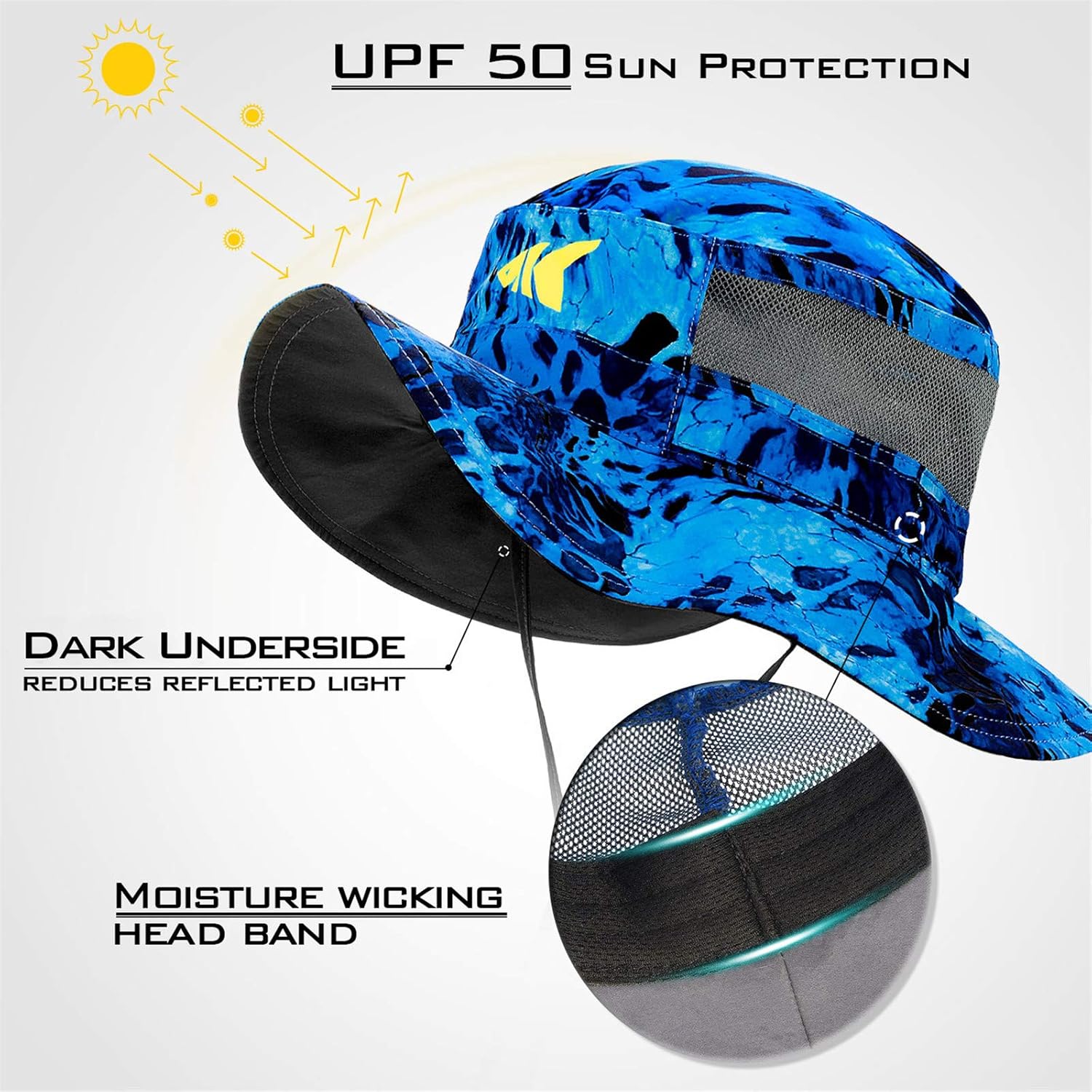 KastKing Sol Armis UPF 50 Boonie Hat - Sun Protection Hat, Fishing Hat, Beach & Hiking Hat, Paddling, Rowing, Kayaking Hat, Shoreline : Clothing