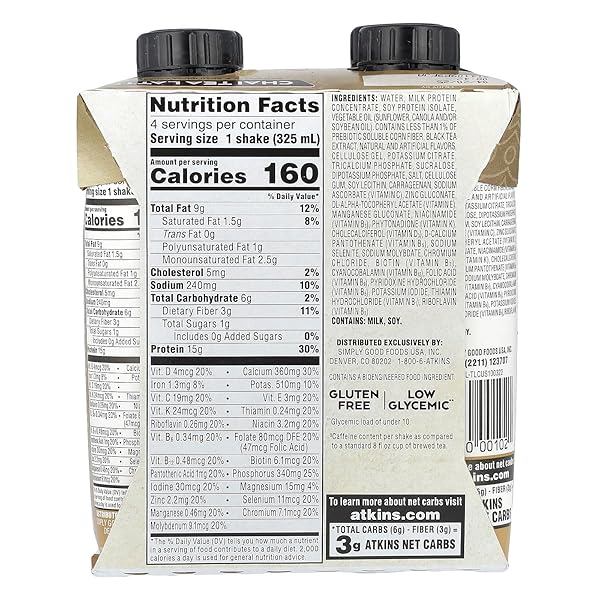 ATKINS ICED CHAI TEA LATTE PROTEIN-RICH SHAKE, KETO FRIENDLY AND GLUTEN FREE. (4 SHAKES)