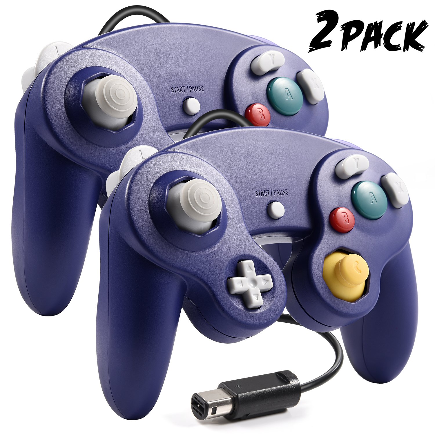 miadore 2 Pack Wired GC NGC Controller Gamepad Joystick Compatible for Gamecube & Wii Console