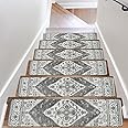 OJIA Extra Non-Slip Stair Treads for Wooden Steps, 30"X8" Indoor Stair Runners Slip Resistant Stair Rugs Safety Mats for Dogs, Kids & Elders, Rubber Backed Stair Treads Stair Covers (15PC, Gray)