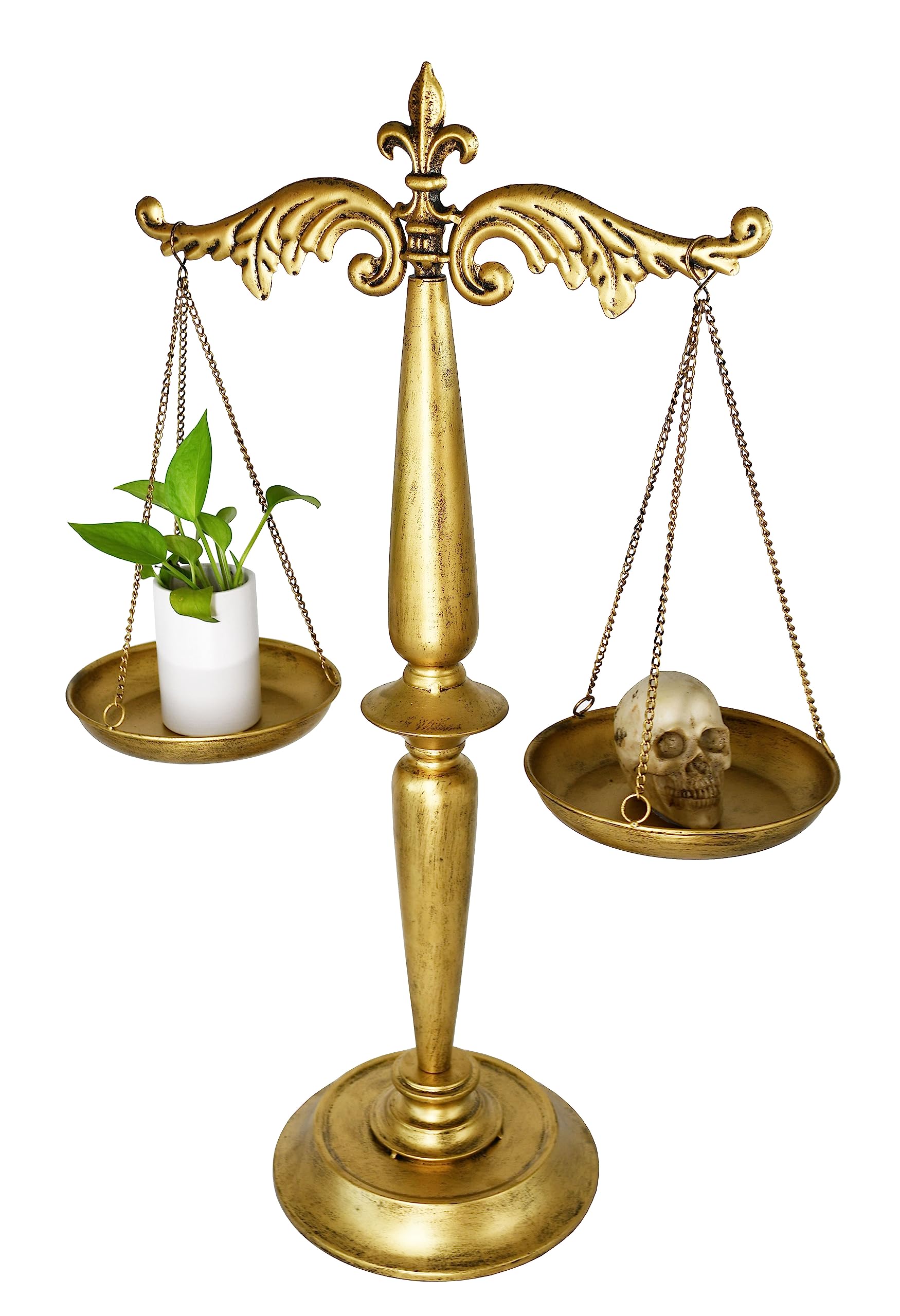Owlgift Large Metal Jewelry Tower Organizer Stand, Necklaces Bracelets Earrings Holder Storage, Aesthetic Room Décor, Cosmetic Centerpiece Display, Lawyer Scale of Justice