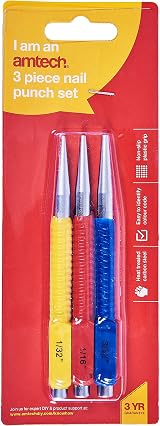 Amtech H0815 3 Piece Colour Coded Nail Punch Set view 2