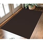 KOZYFLY Washable Entryway Rug 3x5 Ft Area Rugs Cotton Rubber Backed Throw Rugs Indoor Door Mat Kitchen Rugs Braided Floor Carpet for Front Entrance Bathroom Kitchen Living Room, Dark Coffee/Brown