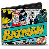 Buckle-Down DC Comics Wallet, Bifold, Batman 75 Classic Comic Book Panels Collage Multi Color, Vegan Leather