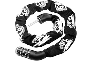 MAXDONE Bike Lock Chain Bicycle Lock - Bike Locks Heavy Duty Anti Theft Chain Lock 5 Digit Combination Resettable Cycle Lock for Bicycle