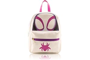 FAST FORWARD Marvel Spidey and His Amazing Friends Ghost-Spider Mini Backpack | 10" PU Leather Backpack Purse for Kids & Adults | Toddler Travel Bag, Small Bookbag for School, Travel, or Everyday Use | Ages 3+