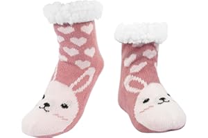 BenSorts Kids Slipper Socks Girls Boys Warm Fuzzy Fleece Christmas Socks Gift Stocking Stuffers