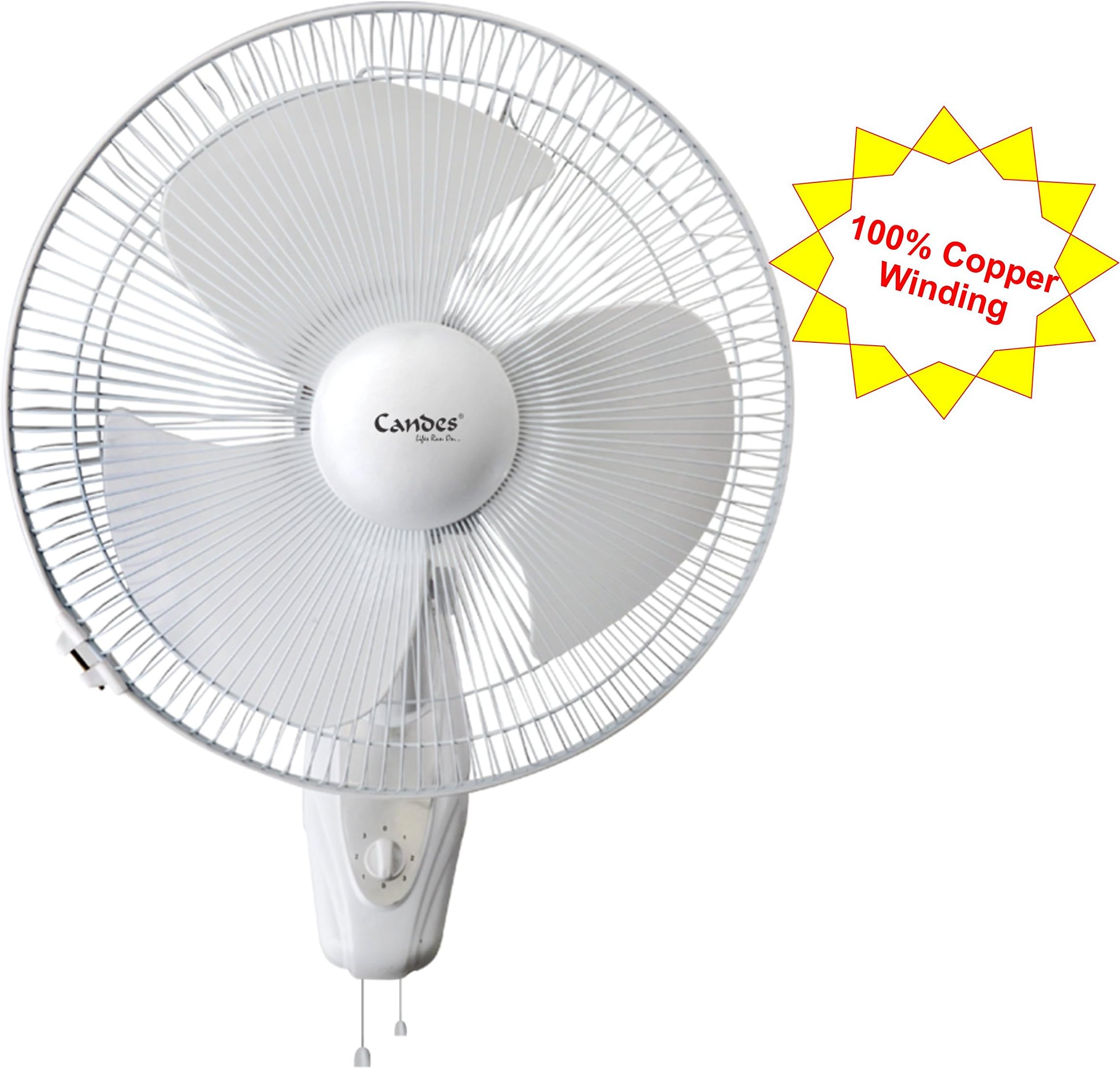 Candes Pacer 300mm 3 Blade High Speed Wall Fan (White) (100% Copper Winding with 2 Year Warranty)