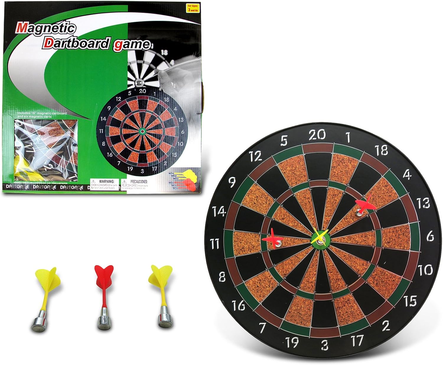 Mozlly Dartboard Pro Magnetic Darts Play Set, 16 Inch Dart Board Gaming Room Man Cave Home Office Classic Active Game Easy Set Up Indoor Outdoors Sports Themed Kids Teens Adults Toys & Games : Clothing