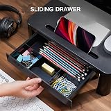 LORYERGO Monitor Stand Desk Riser with Drawer Height Adjustable 3 Levels view 4