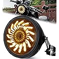 HENGTUAOTO 7" LED Motorcycle Headlight with White/Amber chrysanthemum petal DRL with Headlight Housing Bucket Mount Brackets Compatible with CB400 CB1300 Vulcan custom XS650 Chopper Cafe Racer Bobbe