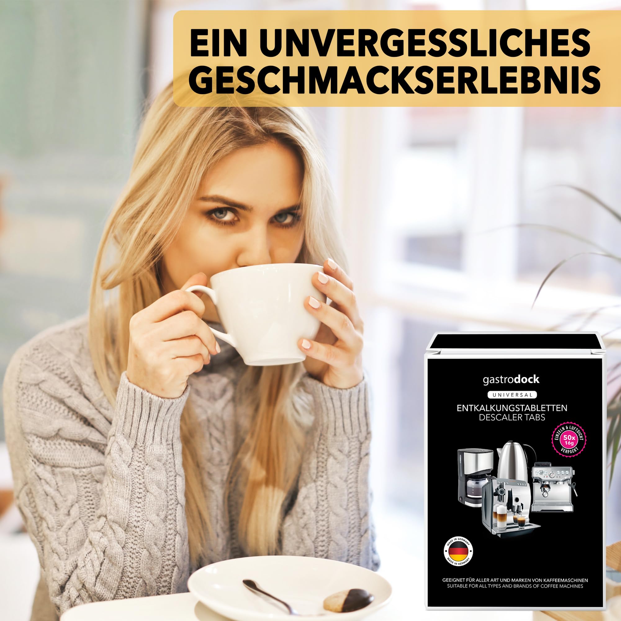[50x] Entkalkungstabletten für Kaffeevollautomaten und Kaffeemaschinen MADE IN GERMANY | Kompatibel mit Jura, Siemens EQ Series, Krups, Bosch, Miele, Melitta, WMF | Entkalker für 50 Reinigungsvorgänge 7