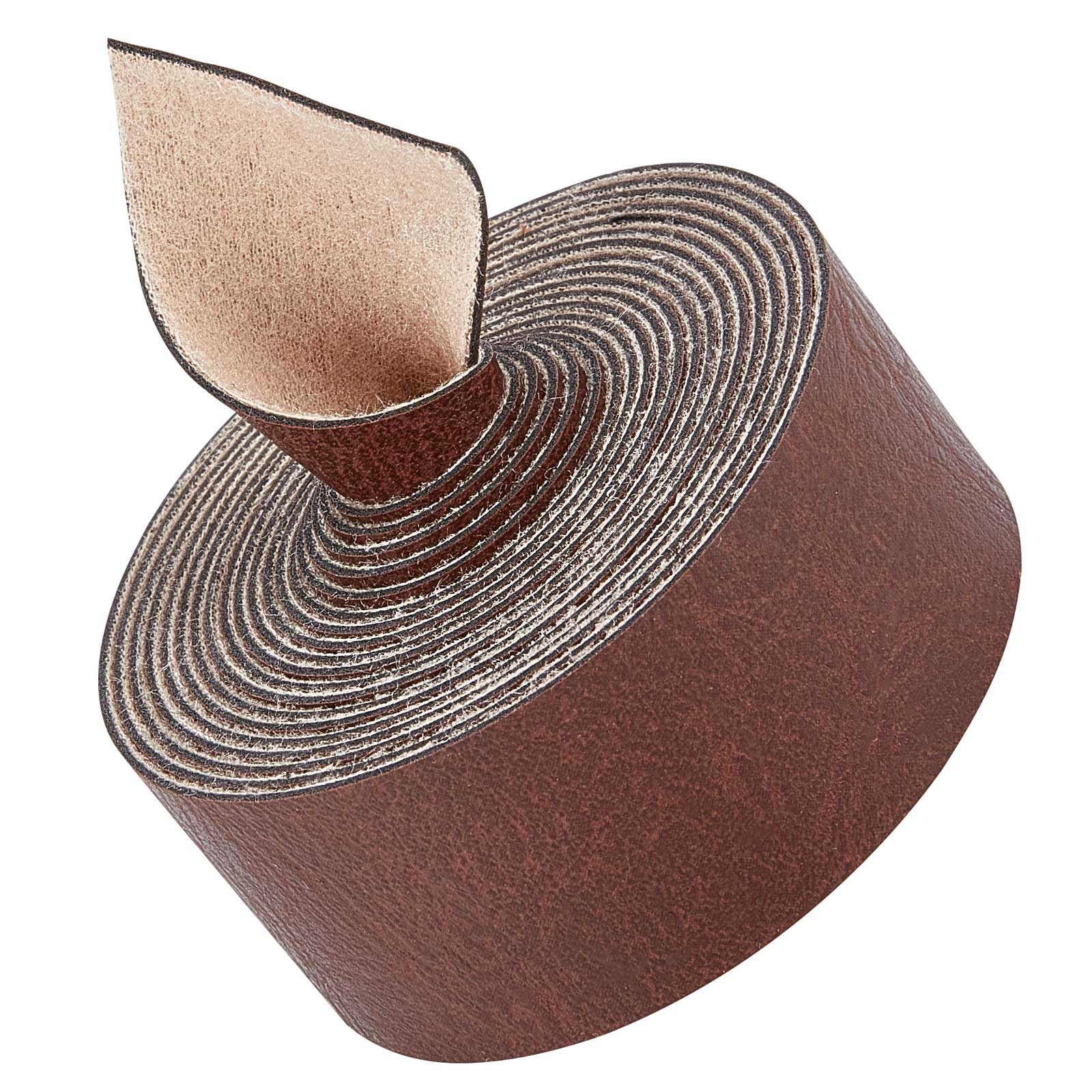 GORGECRAFT 1" Wide Brown Faux Grain Buffalo Leather Strips 79" Long Pu Leather Belt Strap 1.2mm Thick Single Sided Flat Leather Cord Matte Synthetic Leather Roll for Craft Lacing Wrapping Hanging