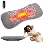 3-in-1 Lumbar Support Pillow, Air Lift Back Massager with Heat &amp; Vibration | Adjustable Air Lift Height,Dual Vibration Motors And Memory Foam Support Enhance Lower Back For Office Chairs, Beds And Sofas