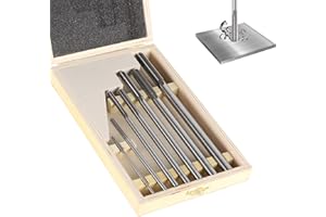 IWONGO 7pcs HSS Chucking Reamer Set, 1/8" to 1/2" by 1/16", Straight Shank/Flute, Right Hand Cut, for Hole Processing in Lathes, Drill Presses, Milling, Screw Machines & Machining Centers