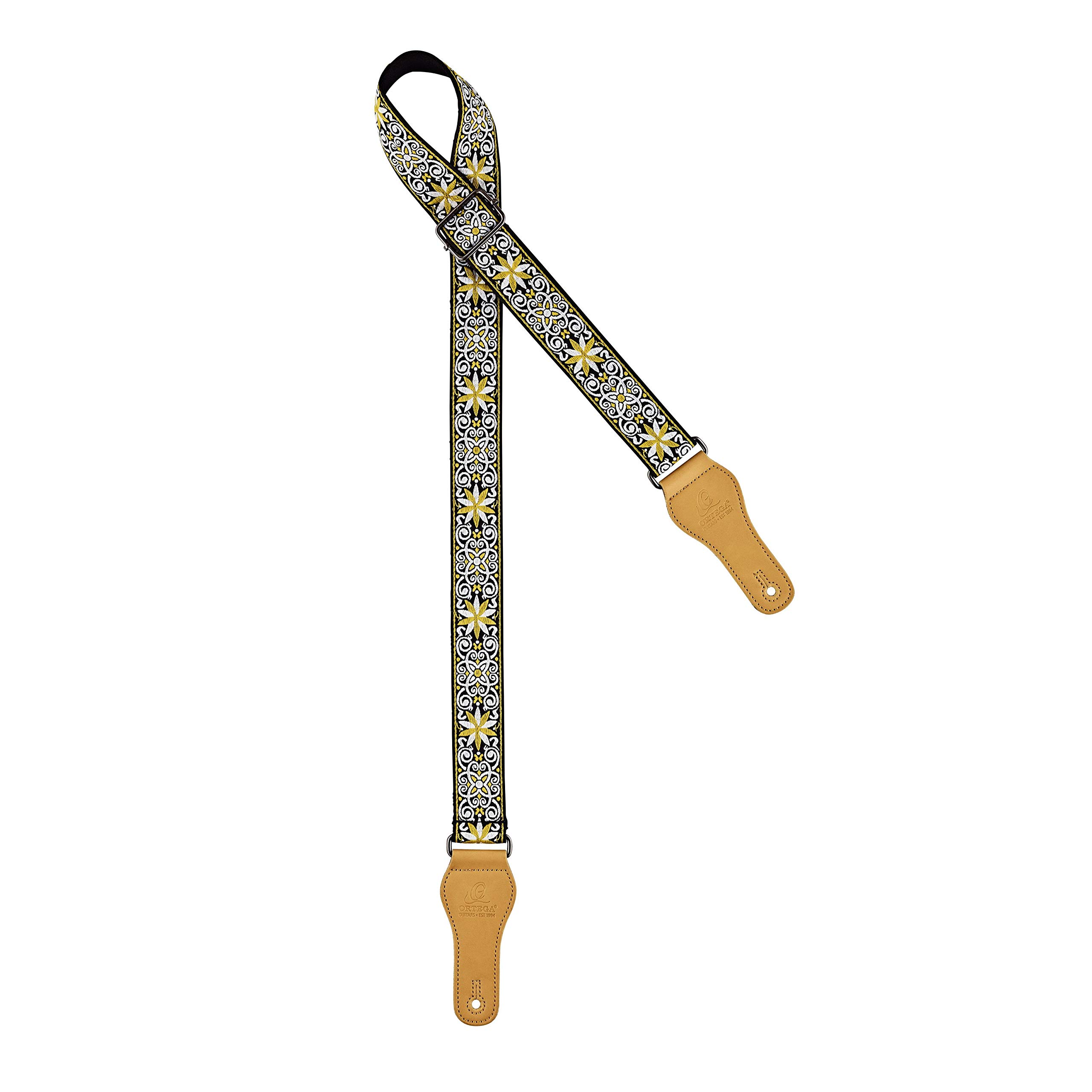 Ortega Guitars Adjustable Ukulele Strap – Creative Series – Cotton, Classic Yellow (OCS-560U)